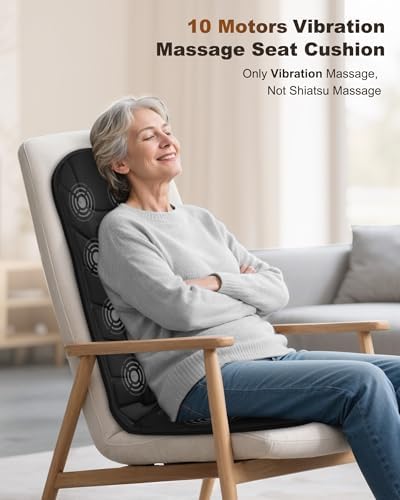 Snailax Back Massager with Heat, Vibration Massage Chair Pad, Seat Cushion