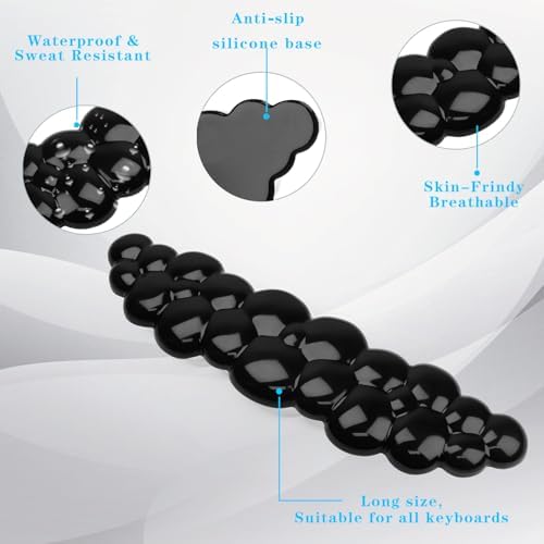 Gel Cloud Keyboard Wrist Rest, Cute Wrist Support and Arm Support Keyboard Rest for Keyboard Typing Pain Relief，Suitable for Office/Computer/Laptop/Gaming（Keyboard Wrist Rest Black ）