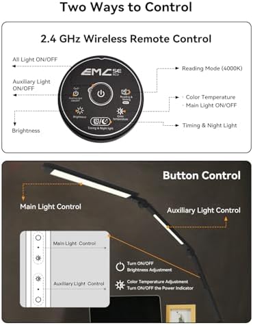 LED Desk Lamp with Clamp, 4CCT Table Lights for Home Office Puzzle Painting
