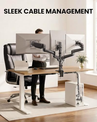 ErGear Triple Monitor Stand Fits Three 17–32 inch Monitors