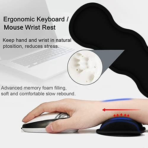 Large Gaming Mouse Pad, Keyboard Wrist Rest pad + Mouse Wrist pad + Coaster Set Extended Waterproof Non-Slip Table mat Suitable for Home Office Learning Games - Sunflower and Sloth