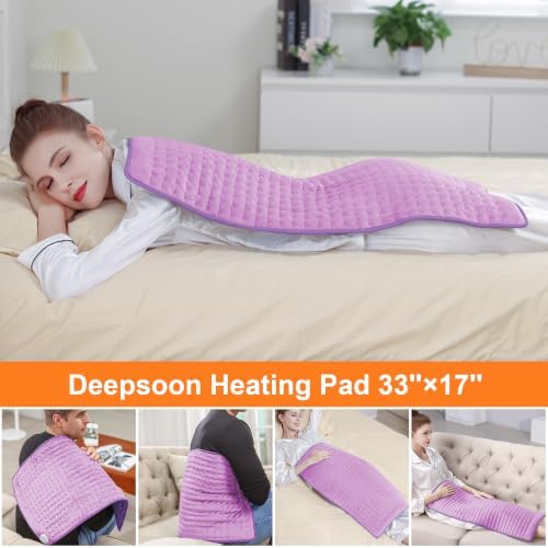 Heating Pad,Electric Heating Pads,Heating Pad for Back,Lavender,33x17 Inch