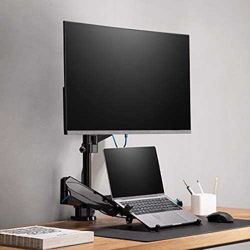 AVLT Laptop & Monitor Arm Pole Top Mount for 17-38" Screens - Black