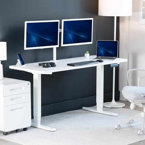 VIVO White 60 x 24 in Standing Desk, DESK-KIT-2W6W