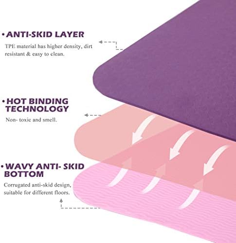 UMINEUX Yoga Mat Extra Thick 1/3'' & 2/5" Non Slip Yoga Mats for Women Eco Friendly TPE Fitness Exercise Mat with Carrying Sling & Storage Bag