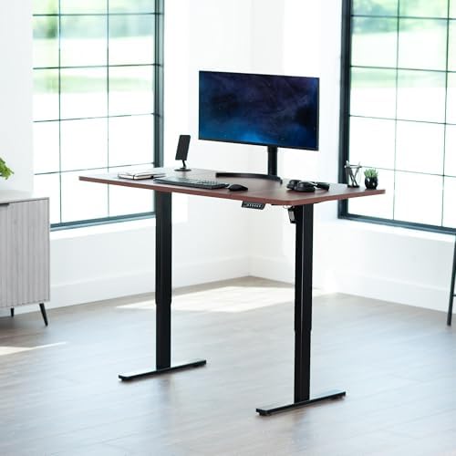 VIVO Dark Walnut 60 x 30 in Standing Desk, DESK-KIT-1B6D-30