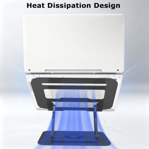Adjustable Laptop Stand 360°Rotation Computer Riser for Desk, Black