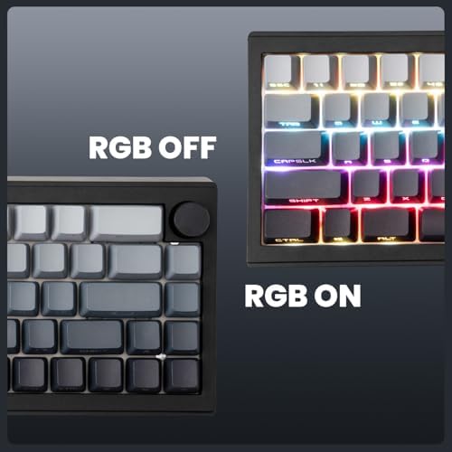 ZORNHER ST68 Ergonomic Split Keyboard,65% Wireless Gaming Keyboard with Knob,65% Black Hot-Swappable Mechanical Keyboards for Win/Mac,Silent Switches,RGB Backlit