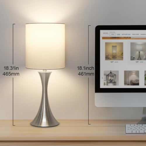 Touch Control Table Lamp, 3-Way Dimmable Desk Lamp, Bedside Reading Light
