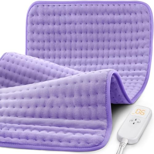 Heating Pad for Back, Neck & Shoulders, Soft Electric Heating Pad with Moist & Dry Heat, Auto-Off, Machine Washable, Birthday Gifts for Women Wife Mom Her (Sunset Purple, 17"x33")