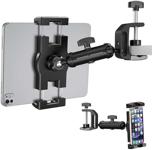 iPad Under Cabinet Mount, Kitchen Tablet Holder, iPad Desk Mount with Clamp