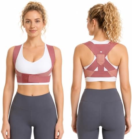 Back Brace Posture Corrector for Women, Adjustable Shoulder Support Strap, Invisible Back Straightener, Lightweight Breathable Posture Support for Daily Comfort, Office and Home Use, Large