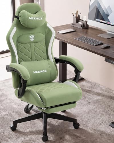Big and Tall Gaming Chair with Footrest for Adults, Fabric