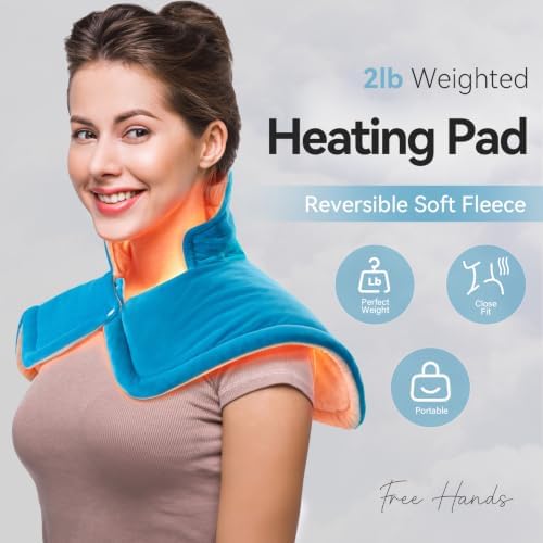 Weighted Heating Pad for Back, Neck & Shoulder Pain Relief