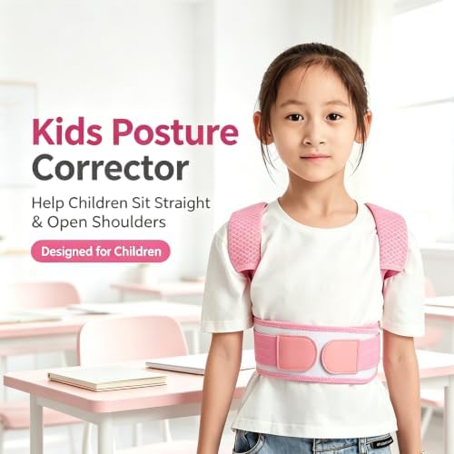 Back Brace Posture Corrector Kid Teenagers,Adjustable Upper Back Straightener Lumbar Support Belt for Hunchback Correction Pain Relief,Breathable Spine Support Brace Spine Corrector