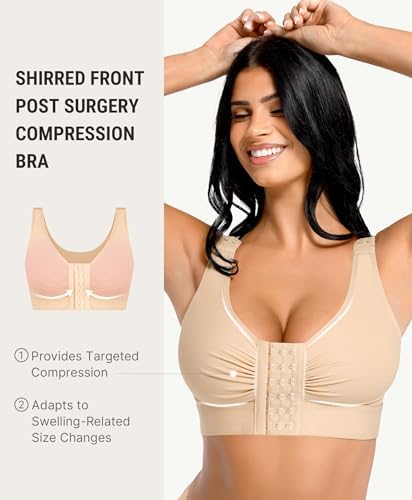 FeelinGirl Post Surgery Compression Bra for Women's Front Closure Bra