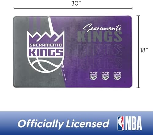 Northwest NBA Sacramento Kings Embossed Anti-Fatigue Mat, Cushioned Kitchen Floor Rug, Non-Slip PVC Standing Comfort, 18 x 30 in