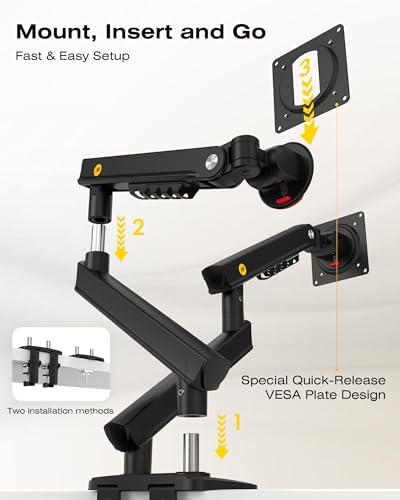 NB SmooVex™ Computer Monitor Mount, Monitor Stand fits up to 32 Inch, Mechanical Spring Monitor Arm, VESA 75/100 mm, Model-A5C