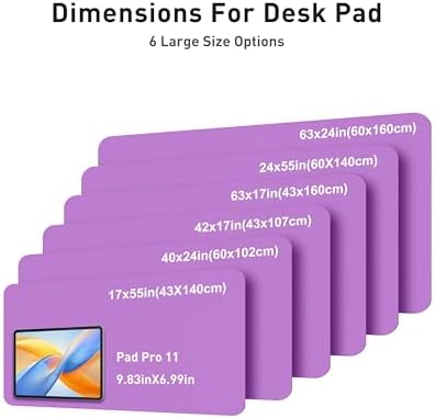 Aothia Faux Leather Desk Mat - Large Mouse Pad, Non-Slip PU Leather Blotter, Waterproof Writing Surface for Office and Home (Iris Violet, 40" x 24")