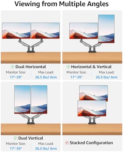 MOUNTUP Dual Monitor Mount, Heavy Duty Monitors Arm