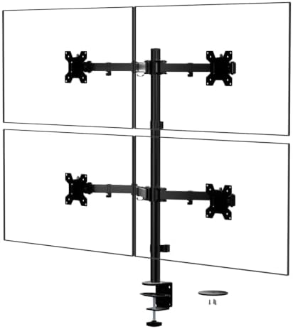 WALI Quad Monitor Desk Mount for 13-32 inch Computer Screens, 22lbs per Arm