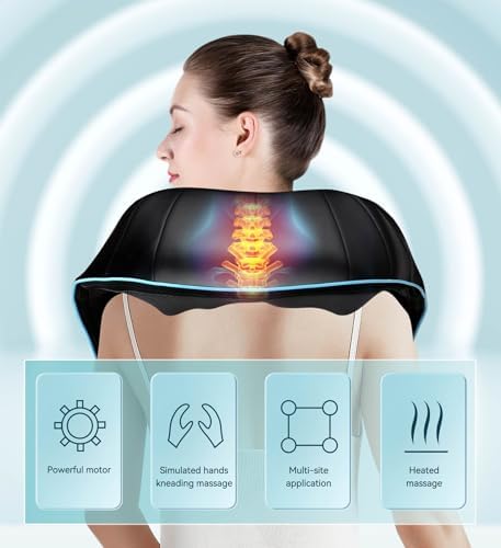 Mo Cuishle Shiatsu Neck & Shoulder Massager with Heat, Gifts for Men Women