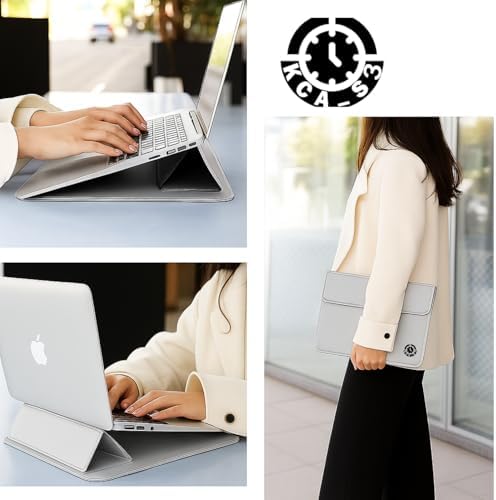 Silver 3-in-1 Laptop Sleeve 11-13.3 Inch ONLY Xiaomi Air 13.3" Huawei MateBook E X 13 Honor MagicBook MacBook Air Pro ASUS ZenBook 13 Acer Swift 3 Galaxy Xiaomi 12.5 Magnetic Stand Not for 14-16”