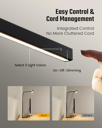 SUPERDANNY LED Desk Lamp for Home Office, Eye-Caring Desk Light with Base