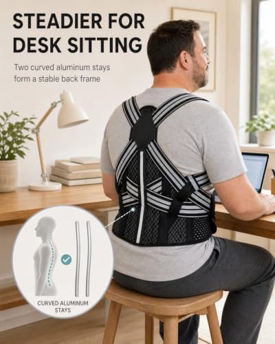 Men's Plus Size Posture Corrector 5XL, Full Back Support for Home Use