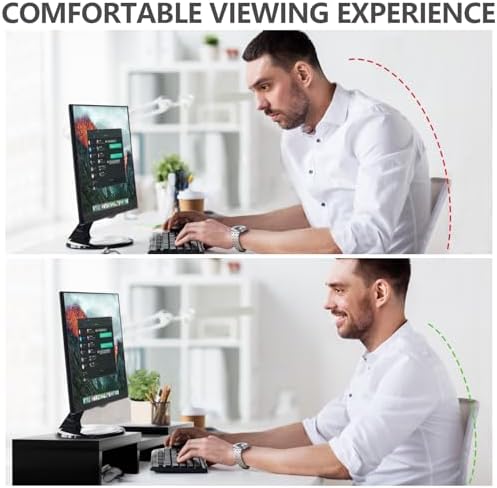TAVR Monitor Stand Riser, Office Desktop Organizer Stand for 2 Monitors