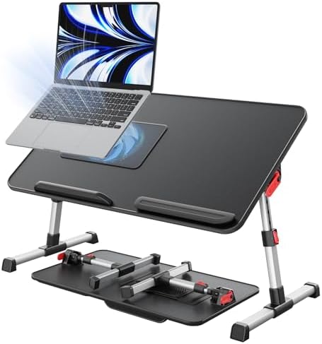 Laptop Desk for Bed with Cooling Fan, SAIJI Lap Desk Tray Table