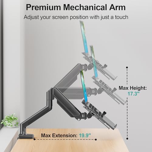 MOUNT PRO Laptop Arm Mount for Desk, Fits Max 17" Notebook and 32" Monitors