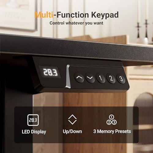 YDN Electric Standing Desk, 48x24 Inch, Black