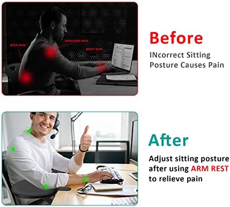 eulps Foldable Desk Extender Arm Rest for Desk, Ergonomic Forearm Support Tray with Soft PU Leather Pad, Clamp-On Desk Armrest for Wrist, Elbow & Shoulder Relief, Home Office Computer Typing Support