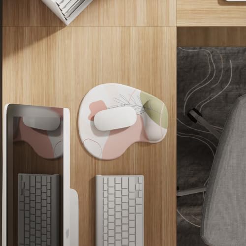 Office Mousepad with Gel Wrist Support - Ergonomic Gaming Desktop Mouse Pad Wrist Rest - Design Gamepad Mat Rubber Base for Laptop Computer -Silicone Non-Slip Special-Textured Surface (15EaethyA)