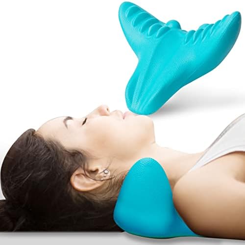 Cervical Neck Traction Device, Neck and Shoulder Relaxer, Cervical Traction Device, Neck Relaxer with Massage Nodes, Headache Relief