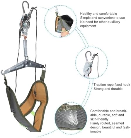 Cervical Neck Traction Device Neck Tension Relief Portable Over The Door Device Portable Neck Stretcher Hammock for Physical Therapy, Neck Pain Relief, Vertebrae Disk Herniation, Migraine Relief