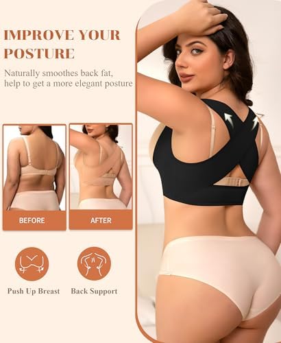 DERCA Posture Corrector for Women Chest Brace Push Up Back Support Bra