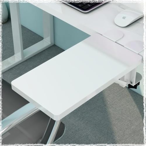 Foldable Clamp-On Desk Extender Tray with Wrist Rest - Ergonomic Keyboard Shelf for Computer Arm Support