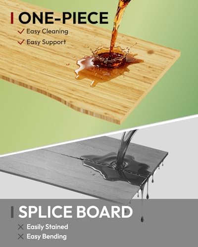 SANODESK Solid Bamboo Dual Motor Standing Desk, 220 lbs, 55×28