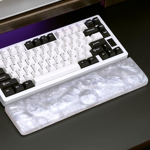 OOCTPK Chilkey Keyboard Wrist Rest, Resin Wrist Rest for Mechanical Keyboards with Ergonomic Support, Ergonomic Palm Rest Wrist Pad for Computer Keyboard and Laptop Easy Typing, Anti-Slip Base (Blue)