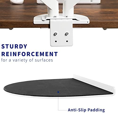 VIVO Steel Reinforcement Bracket Mount Plate for Thin, Glass, and Other Fragile Table Top Surfaces, Compatible with Most Monitor Stand C-Clamp Installations, Anti-Slip No Scratch, White, STAND-AC01RW