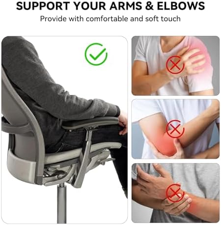 Arm Pads Caps Replacement for Knoll Life Chair, Office Chair Arm Rest Replacement（for Multi Directional arm）