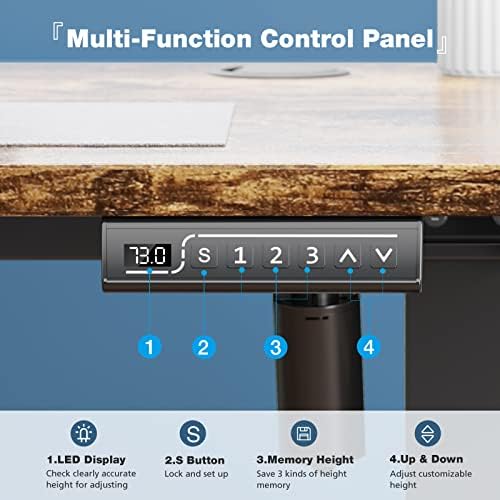 DUMOS 41 Inch Electric Standing Desk, Memory Adjustable Home Office Desk