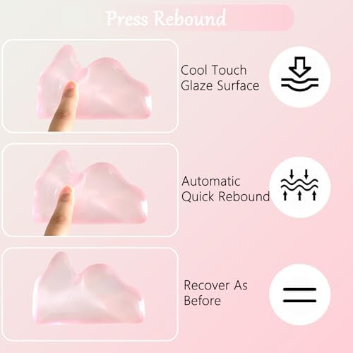 Gel Mountain Wrist Rest for Keyboard and Mouse Abstract Clear Pink Keyboard Wrist Rest Transparent Ergonomic Cute Minimalist Mouse Wrist Pad Cool Silicone Non-Slip Support for Computer Office Decor