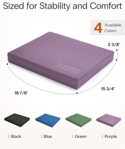 StrongTek Foam Balance Pad, Extra-Wide 19 x 15.8 x 2.4 in, Non-Slip TPE