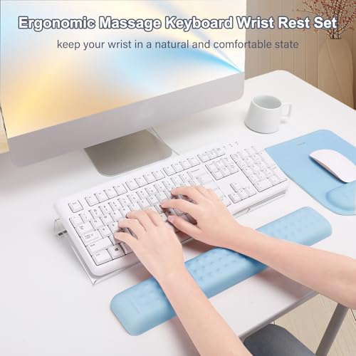 MOSISO Keyboard Stand&Wrist Rest Support for Keyboard &Mouse Pad Set