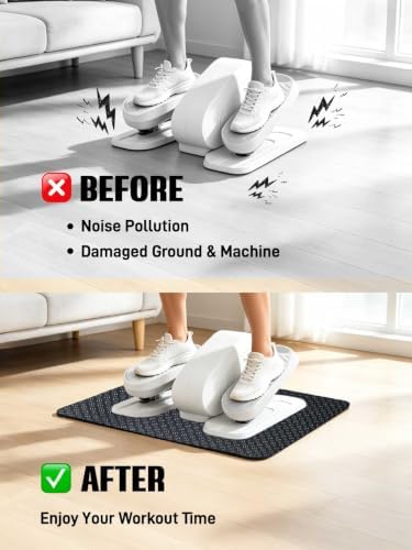 Small Non Slip Exercise Mat for Under Desk Elliptical & Vibration Plate