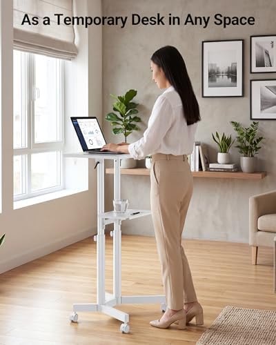 BONTEC Lecterns & Podiums Portable Mobile Standing Laptop Desk, Sit Stand