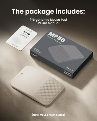 ProtoArc MP50 Ergonomic Mouse Pad with Wrist Support, Lycra Surface, Beige